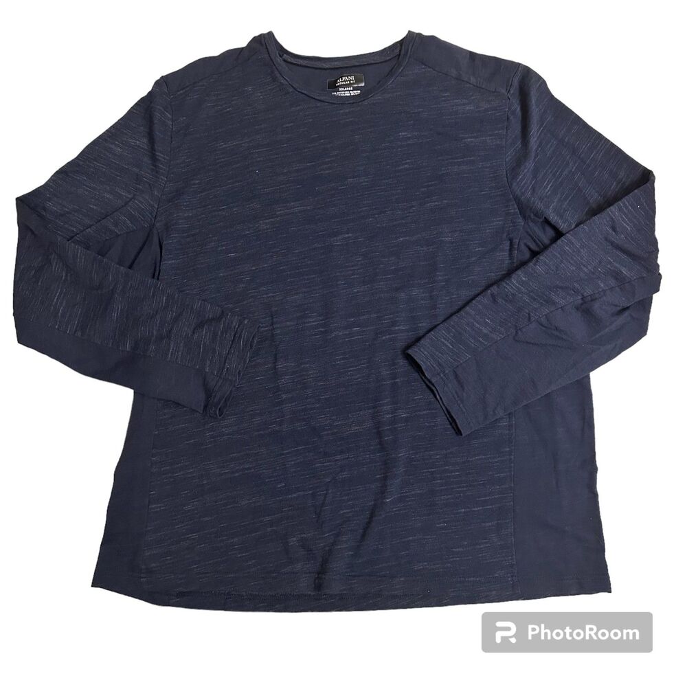 Macy's Alfani Long Sleeve Athletic Shirt Crew Neck Medium Weight